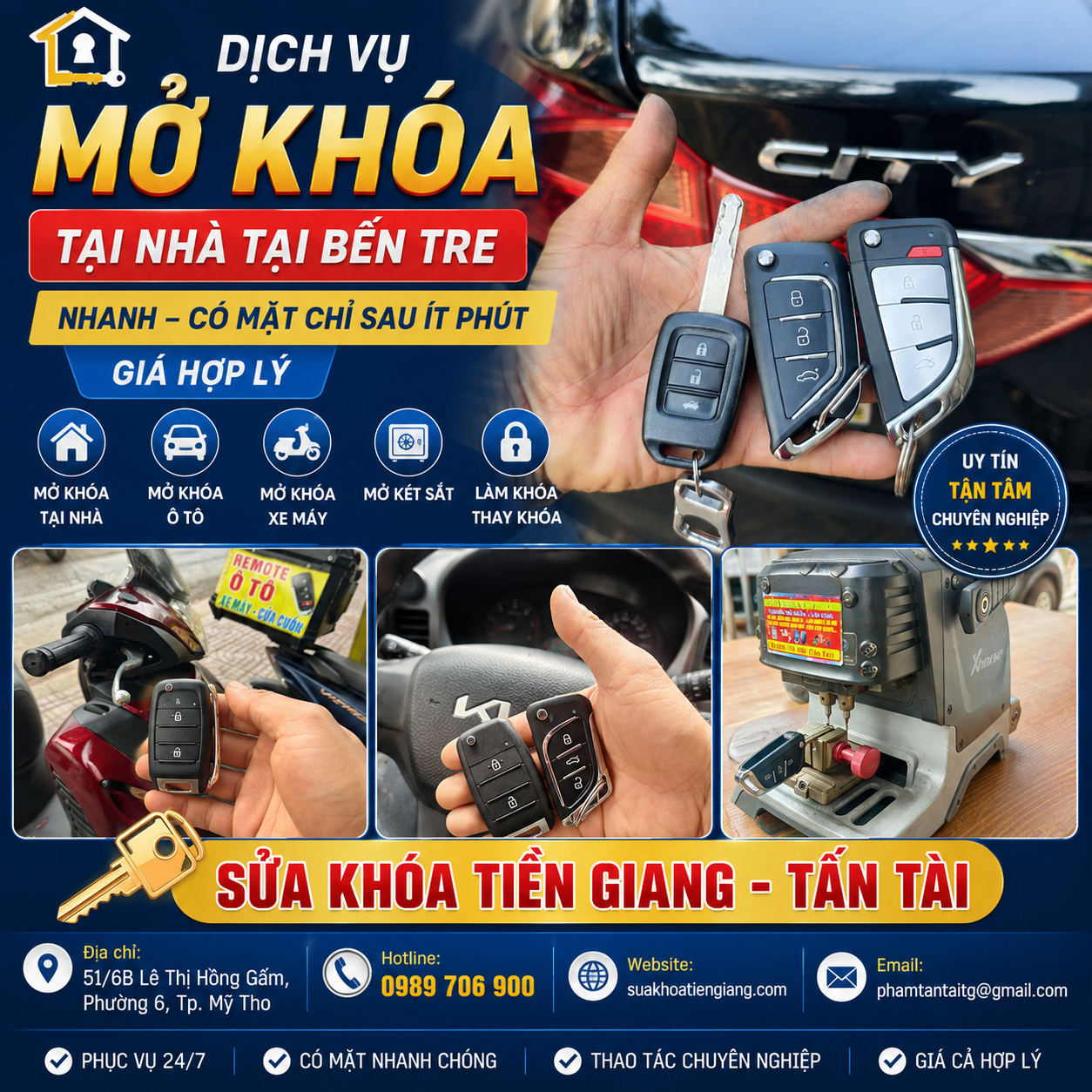 sửa khóa tận nơi Bến Tre