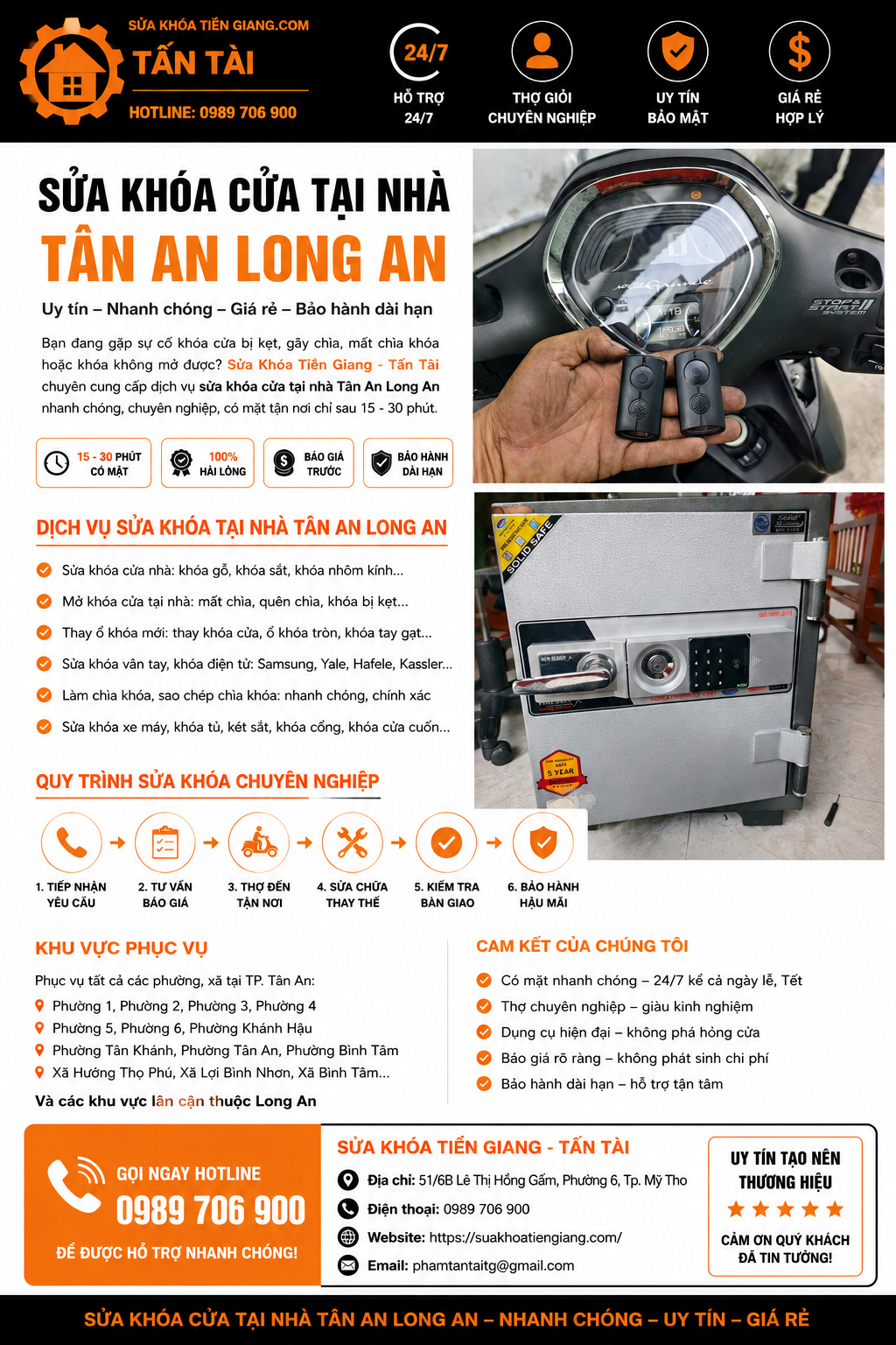 sửa khóa cửa tại nhà Tân An Long An