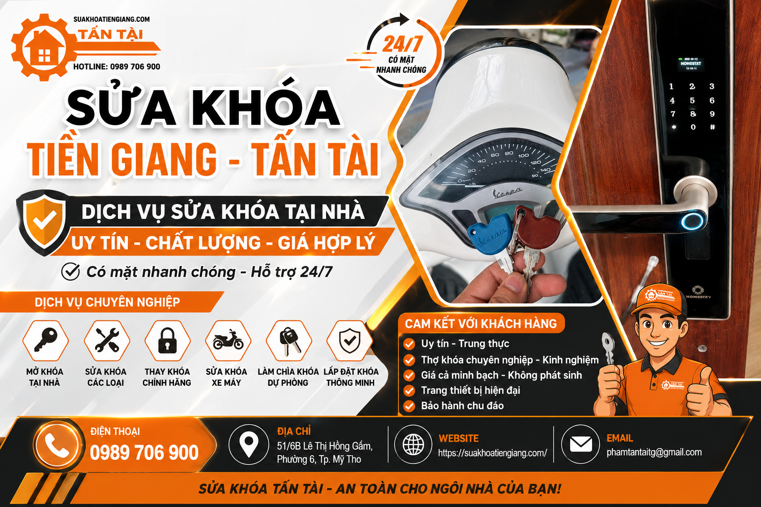dịch vụ sửa khóa tiền giang, sửa khóa uy tín tiền giang