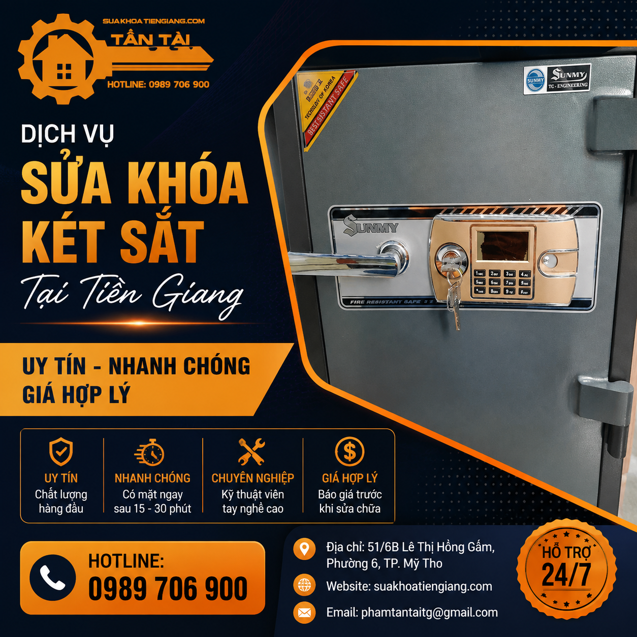 Dịch vụ sửa khóa két sắt tại tiền giang
